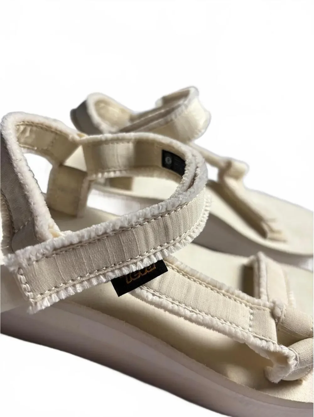 Teva Women's Beige Suede Strap Sandals with Adjustable Velc